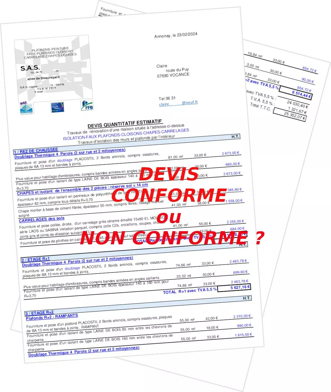 Apéro pro : Devis conforme ou non conforme